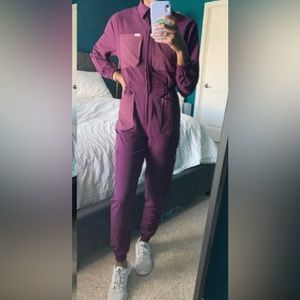 - Figs Chennai Jumpsuit Worn only 2x Deep Purple Rare Long Sleeve Jogger M…